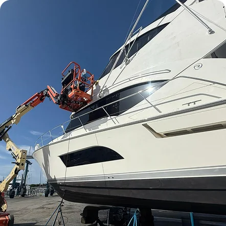 Professional yacht detailing and ceramic coating service in Fort Lauderdale by About Boats FL